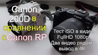 Canon 200D в сравнении с Canon RP. Тест ISO в видео FullHD 1080p