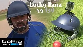 Lucky Rana Out for 44 - GoPro Batsman Helmet Camera Cricket Match View   Cricket Batting 1080p