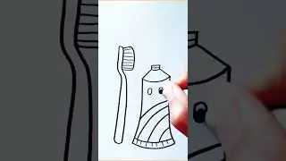 Toothbrush and Toothpaste Drawing | Easy Drawing for Kids #youtubeshorts #sketch #artcraftbylucky