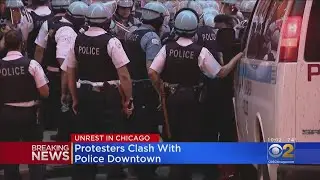 24 Arrested As Protesters Clash With Police Downtown