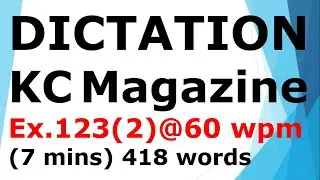 #shorthanddictation from Sir KC Magazine @ 60 wpm