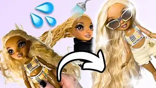 How to WASH and CURL Rainbow High Doll Hair! Doll hair washing + Re-style Tutorial  💦✨