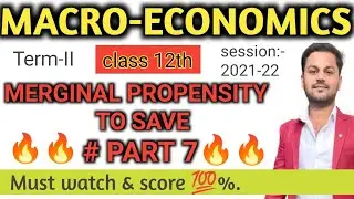 Marginal Propensity to save II Full Concept II Determination of income &|macroeconomic II part 7