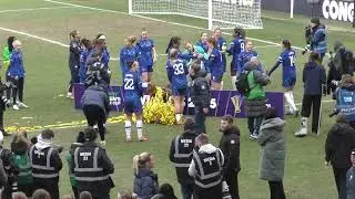 Party time Chelsea at Pride Park after winning the Subway Women's League Cup on 15.03.2025!