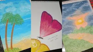 Прекрасная коллекция картин || масляная пастель || креативное искусство || пейзаж || акриловая жи...