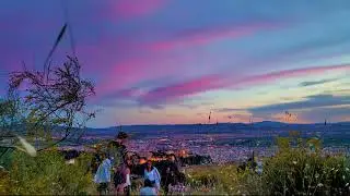 Amazing sunset over Granada Spain