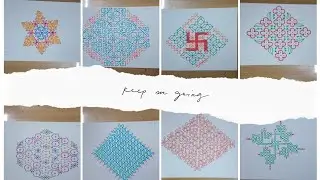 15 big muggulu in 60 in minutes.. simple rangoli.. easy kolam..