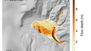 Gold Basin landslide runout simulation