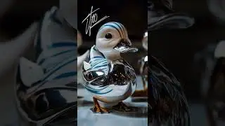 Chrome Duck Art Toy &ndash; Hypnotic Reflections & Whimsical Design  #aivideo #nanotales