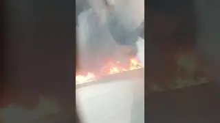 Fire on side road cotton storage, karachi #karachi #pakistan #fire #cotton #eid