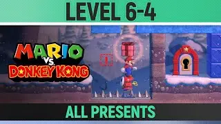 Mario vs. Donkey Kong - Level 6-4 - All Presents / Gifts (Slippery Summit)