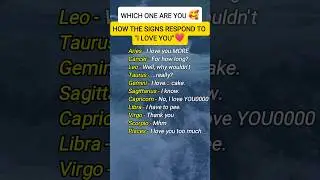 How Zodiac Sign Responds to 'I Love You' #zodiac #zodiacsigns #astrology #horoscope #tarot