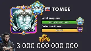 3 Trillion Coins - TOMEE 999 Level - The Best Account - 8 ball pool