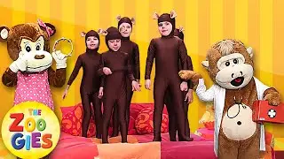 The Zoogies - 5 Little Monkeys Jumping On The Bed | #BabyWalrus Nursery Rhymes