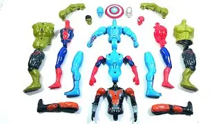 AVENGERS SUPERHERO TOYS CAPTAIN AMERICA VS ANT-MAN VS SPIDER-MAN3 VS HULK SMASH...