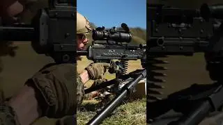 U.S Marines, firing an M240B machine gun, Training to improve their weapons handling skills #shorts