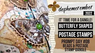 butterfly shaped postage stamps - unique dangle for junk journal DEPHEMEREMBER #08