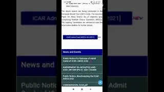 ICAR admit card 2021released