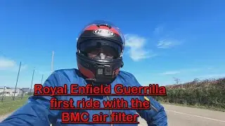 Royal Enfield Guerrilla 450, first ride with the BMC air filter