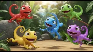Five Little Iguanas Sun Sun Sun | Relaxing Nature Song & Counting for Kids