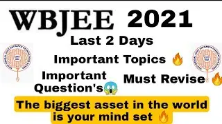 Wbjee 2021| Wbjee previous year question🔥| Wbjee important chapters 2021😱 #Wbjee