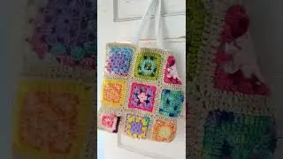 Handmade Tote Bag - great Mother's Day Gift. Upcycled #mothersdaygift #crochetbag #grannysquare