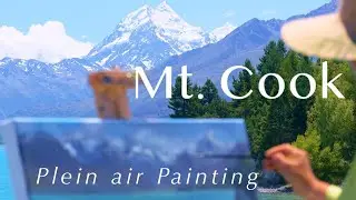 Plein Air Oil Painting of Mt. Cook from Lake Pukaki | Min Kim Captures New Zealand's Iconic Beauty