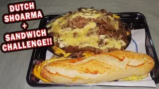 Massive Dutch Shoarma and Sandwich Combo Food Challenge!!
