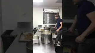 Kevin Teppo preparing food for over 60 homeless. Los Angeles California. Shelter #17