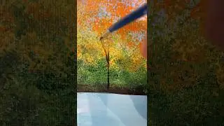 [clip] Easy fall trees 🎨🍂 #art #acrylicpainting #tutorials #howto #easypainting #beginner #artist