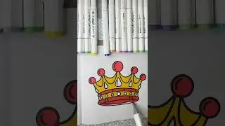 Crown 👑 #art #artisticchannel #coloringbook #creativepassion #alcoholmarkers #satisfyingart
