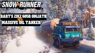 Bart's Zikz 605r Goliath 8X8 tackles massive oil tank | Snowrunner #icebreaking  #gameplay #trend