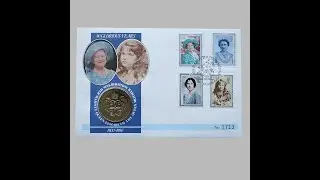 1990 The Queen Mother 90th Birthday &pound;5 Pounds Coin Cover - First Day Covers by Mercury UK