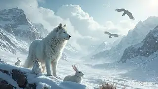 white snow with wolf and german shaft dog  rescue boy#kids #kidsvideo #funnyvideo #aivideo
