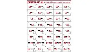 12 Ca co cu - Lectura S&iacute;labas y Palabras