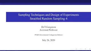 Stratified Random Sampling allocation of sample size