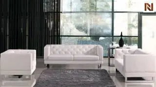 White Leather Sofa Set VGMB1169 from VIG Furniture