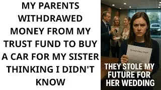 MY PARENTS WITHDRAWED MONEY FROM MY TRUST FUND TO BUY A CAR FOR MY SISTER, THINKING I DIDN'T KNOW