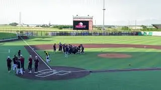 Trinity University Baseball Team winning 2019 Southern Collegiate Athletic Conference Championship