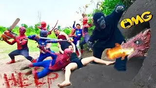 Horror, 7 brave Spider-Man use Heavy Weapons to save Ethnic Girl from ferocious Fire Dragon