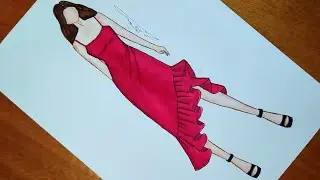 رسم ازياء النجمة التركية جيمري بايسال خطوة بخطوة 2 | dessin de mode