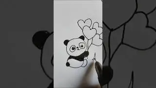 Easy Panda Drawing For Beginners | प्यारा पांडा ड्रॉ करना सीखें #shorts #ytshorts #art @PMLart