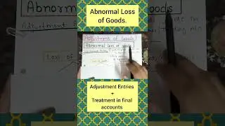 ABNORMAL LOSS OF GOODS | Adjustment Entries | Treatment | #shorts #youtubeshorts #viralshorts #study