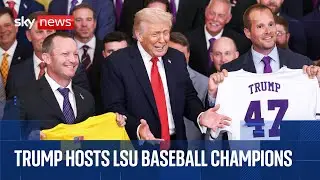 President Trump welcomes LSU baseball champions to the White House