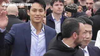 Mingyu SEVENTEEN arrival @ Paris Fashion Week 27 february 2024 show Dior