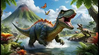 Row Row Your Dinosaur | Fun Dinosaur Song for Kids | Prehistoric Playtime Rhyme