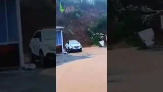 Deadliest landslides almost crashed a car | Part 97 #shorts #trending #landslide