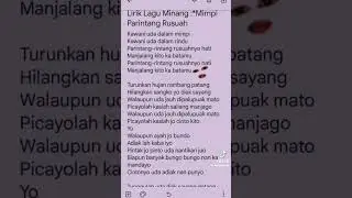 lirik lagu: mimpi parintang rusuah ##masukberandayoutube #viralminang #gunungmarapi