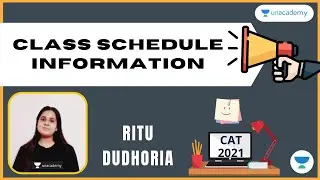 Class schedule information for YouTube Festival l Ritu Dudhoria l Unacademy CAT