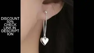 Gothic Punk Style Alloy Drop Earrings Silver Color Simple Fashion Ear Stud for Women Heart Chain Hoo
